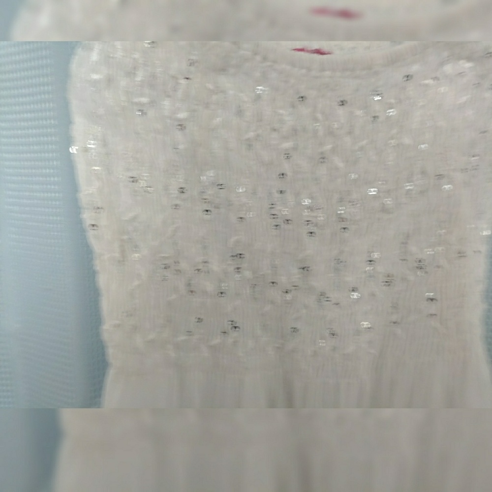 White Tube Top Summer Dress with Straps, Sz L